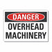 Overhead Hazard Danger Rflct Lbl 7x10in