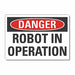 Robot Area Danger Rflct Label 7inx10in