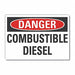 Combust Diesel Danger Rflctv Lbl 7x10in