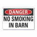 No Smoking Danger Lbl 5inx7in Polyester