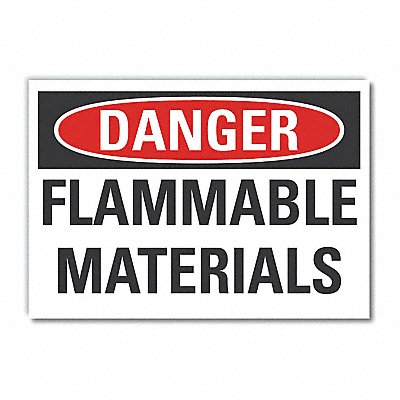Flammable Mtrl Danger Lbl 7x10in