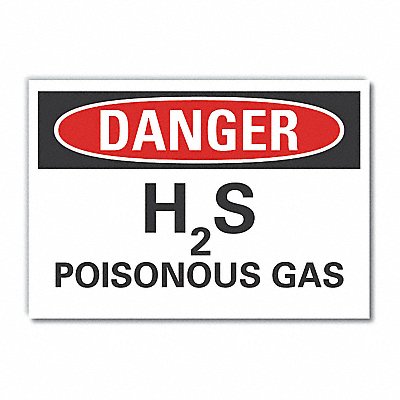 H(2)S Poisonous Gas Danger Lbl 10x14in