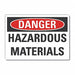 Hazardous Mtrl Danger Rflct Lbl 5x7in