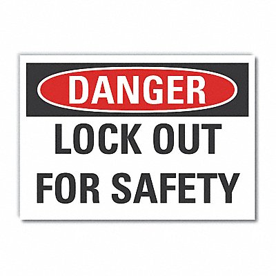 Lockout Tagout DangerLbl 7x10in Polyest