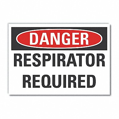 Resprtr Req Danger Rflct Label 7x10in