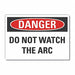 Welding Danger Rflct Label 3.5in x 5in