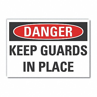 Machine Guards Danger Rflctv Lbl 3.5x5in