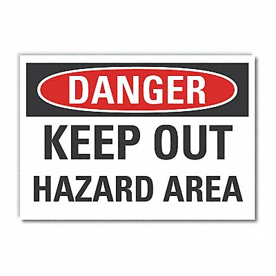 Hazard Area Danger Rflct Label 3.5x5in