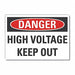 High Voltage Danger Labl 3.5x5in Polyest