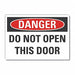 Door Instruction Danger Label 3 1/2x5in