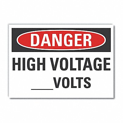 High Voltage Danger Rflct Lbl 7inx10in