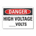 High Voltage Danger Lbl 5x7in Polyester