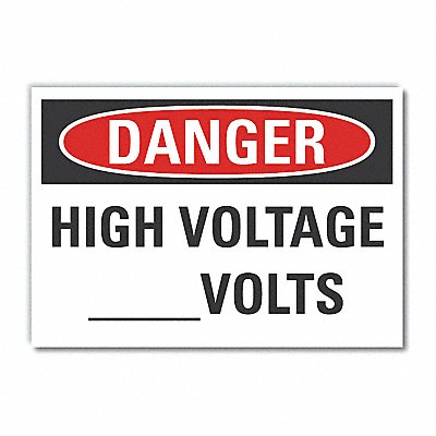 Danger Sign 7 inx10 in Non-PVC Polymer