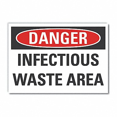 Infectious Waste Danger Lbl 5x7in