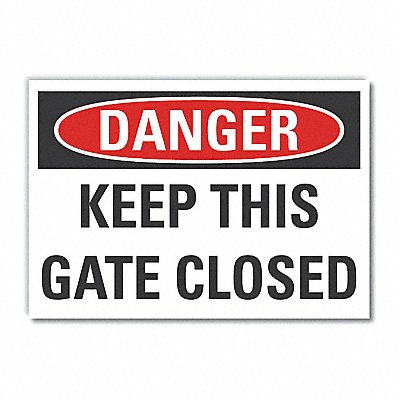 Gate Oprtion Danger Lbl 10x14in Polyest