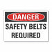 Safety Belt Danger Rflct Label 10x14in