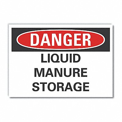 Liquid Manure Danger Rflct Lbl 7inx10in