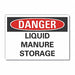 Liquid Manure Danger Rflct Lbl 3.5x5in