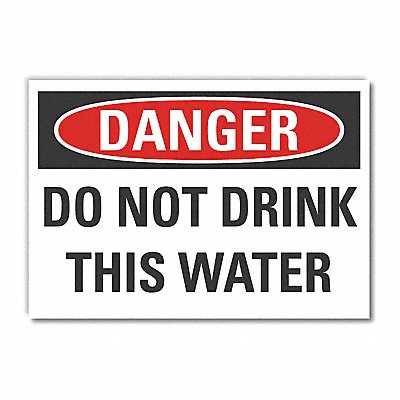 Potable Water Danger Rflct Label 5x7in