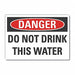 Potable Water Danger Rflct Label 5x7in