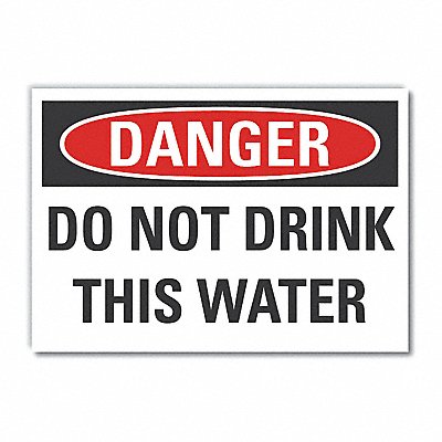 Potable Water Danger Lbl 5x7in Polyest