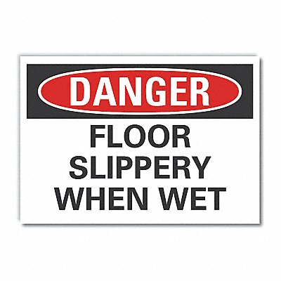 Slippery Floor DangerLbl 3.5x5in Polyest