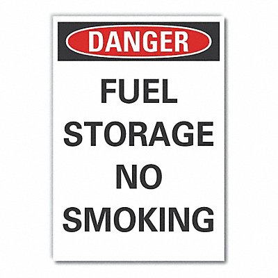 No Smoking Danger Rflct Label 5inx3.5in