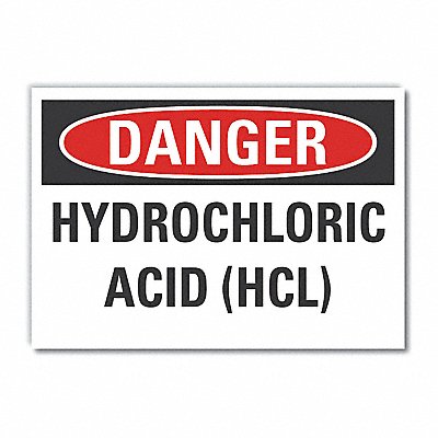 HCL Acid Danger Lbl 5x7in Polyester