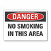 No Smoking Danger Lbl 3.5x5in Polyester