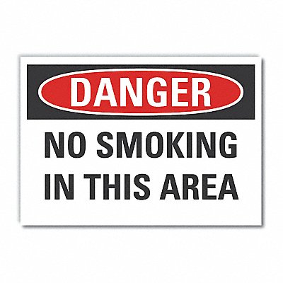 No Smoking Danger Lbl 5inx7in Polyester