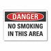 No Smoking Danger Rflctv Label 3.5inx5in