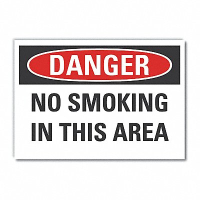 No Smoking Danger Lbl 7x10in Polyester