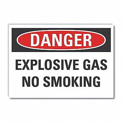 No Smoking Danger Rflct Label 5inx7in
