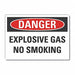 No Smoking Danger Rflct Label 5inx7in