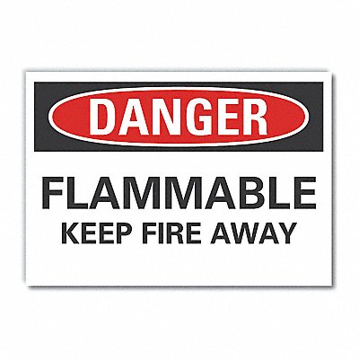 Flammabl Mtrl Danger Lbl 10x14in Polyest