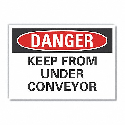 Conveyor Safety Danger Rflct Lbl 7x10in