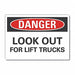 Lift Truck Traffic Danger Lbl 10x14in