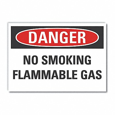 No Smoking Danger Lbl 7x10in Polyester