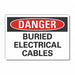 Buried Cable Danger Label 3.5in x 5in