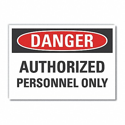 Auth Personnel Danger Rflctv Lbl 3.5x5in