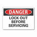 Danger Sign 7 in x 10 in Non-PVC Polymer