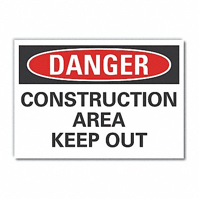 Construction Area Danger Lbl 3.5x5in