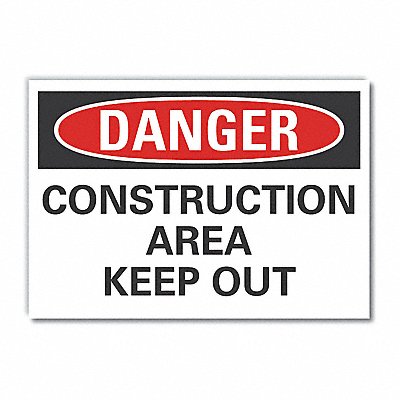 Construction Area Danger Lbl 5x7in