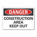 Construction Area Danger Lbl 5x7in