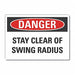 Stay Clear Danger Rflct Label 5inx7in