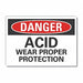 Acid Danger Rflct Label 5 in x 7 in