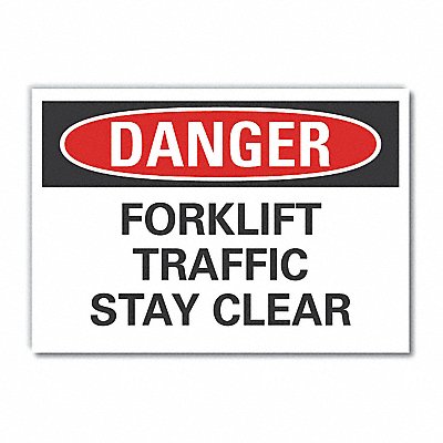 Lift Truck Traffic Danger Lbl 7x10in
