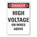 High Voltage Danger Rflct Lbl 5inx3.5in