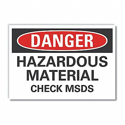 Hazardous Mtrl Danger Rflct Lbl 7x10in