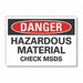 Danger Sign 10in x 14in Non-PVC Polymer